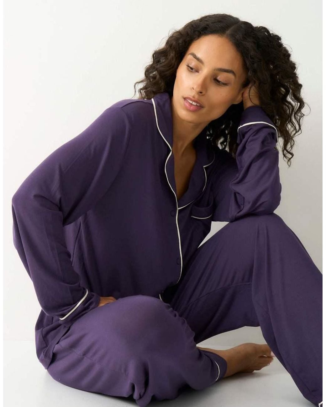 Stripe & Stare Blue Long Pyjama Set