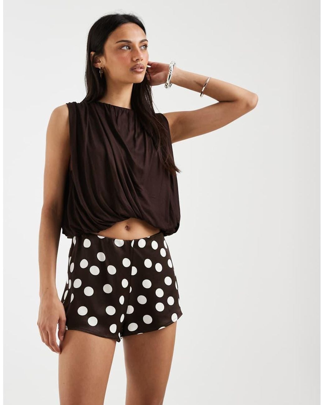 ASOS Multicolor Satin Blend Micro Shorts