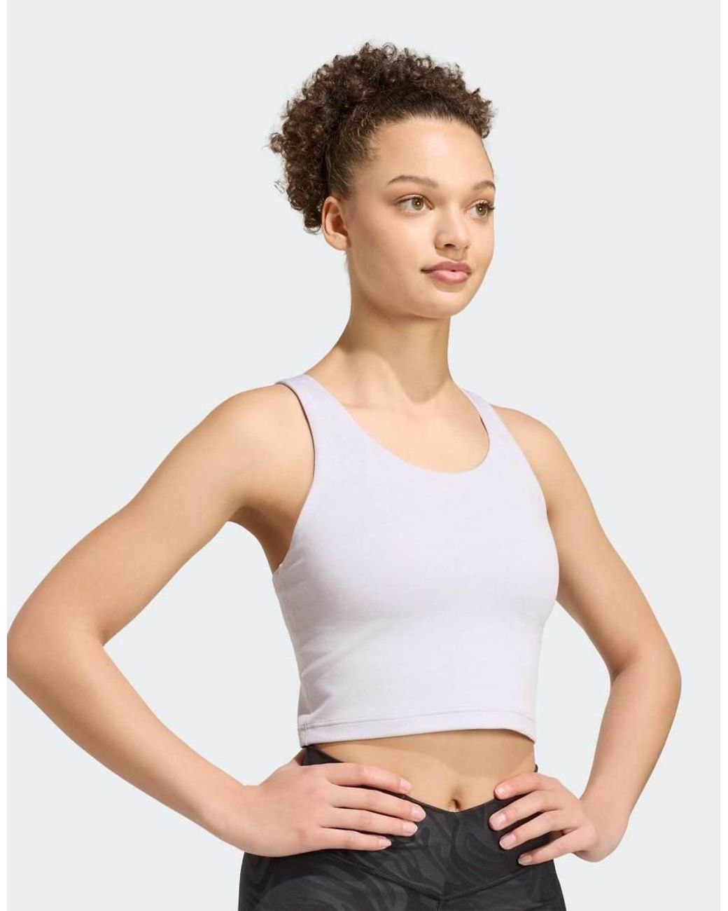 Adidas Originals White All Me Medium Support Bra Tank