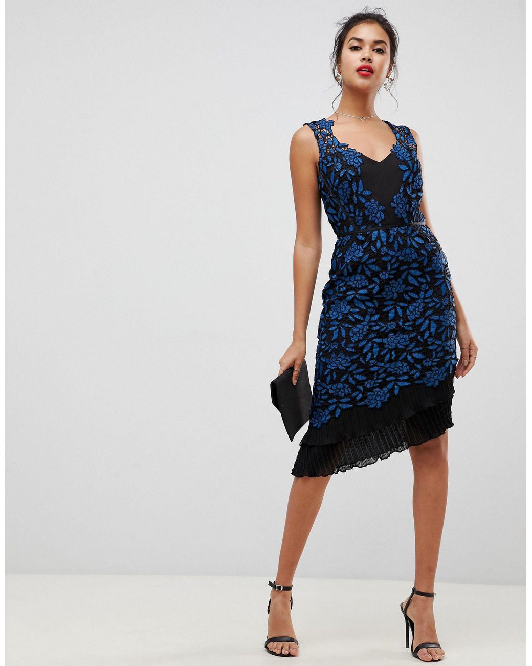 lipsy pale blue lace dress