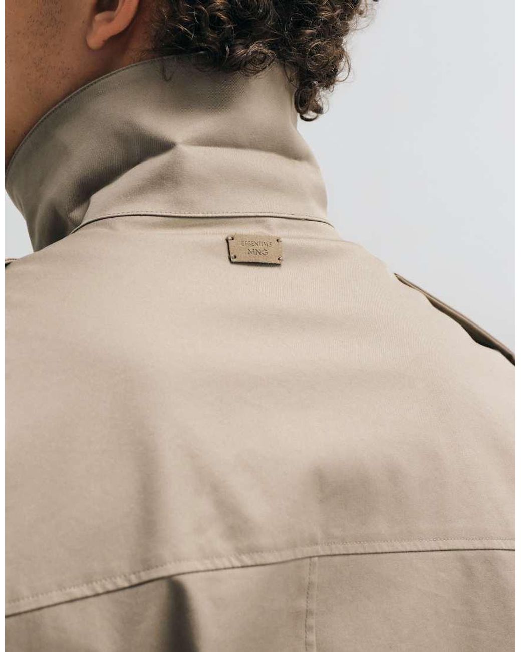 Trench Corto di Mango in Brown da Uomo