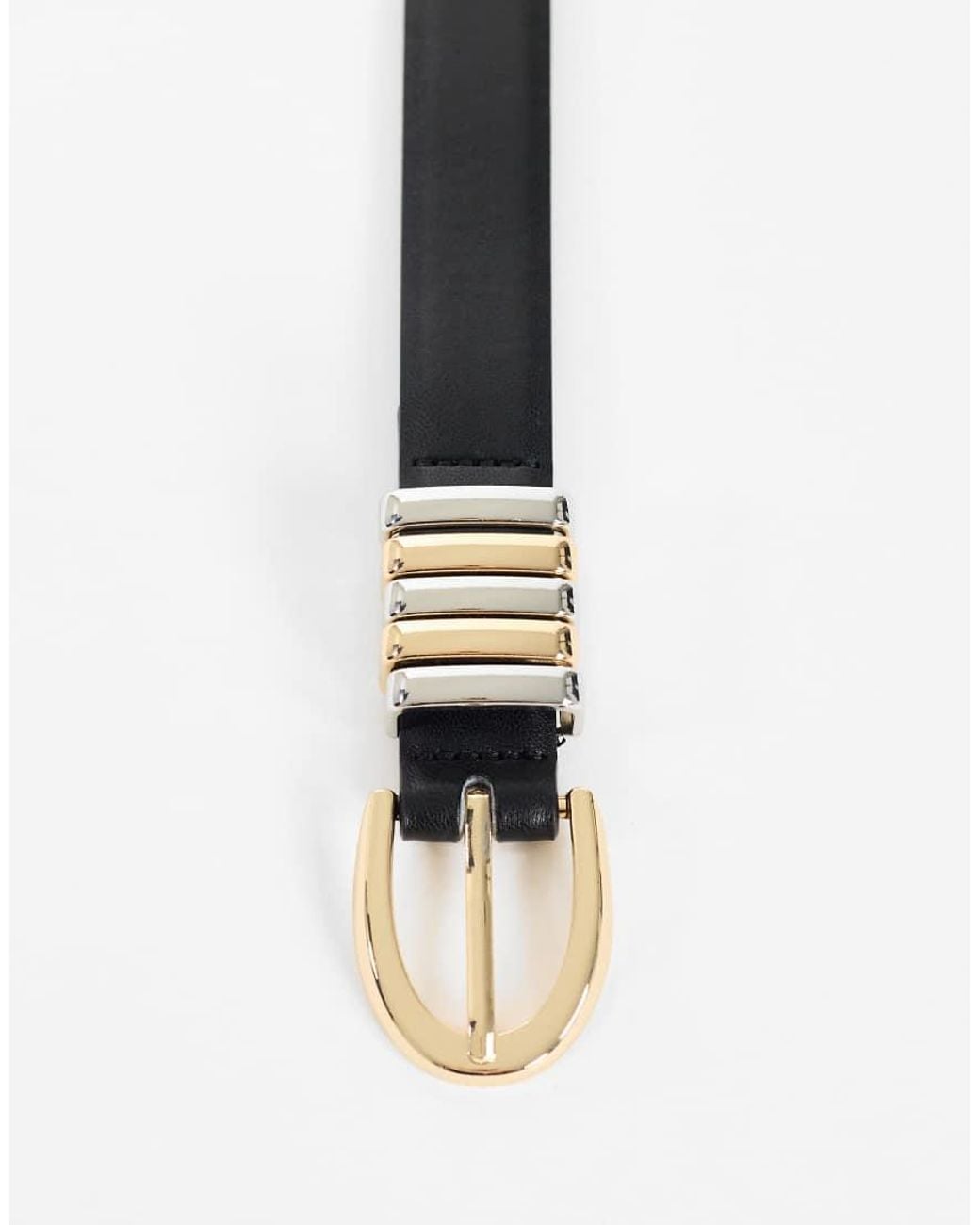 TOPSHOP White Bobbi Faux Leather Multi Keeper Belt