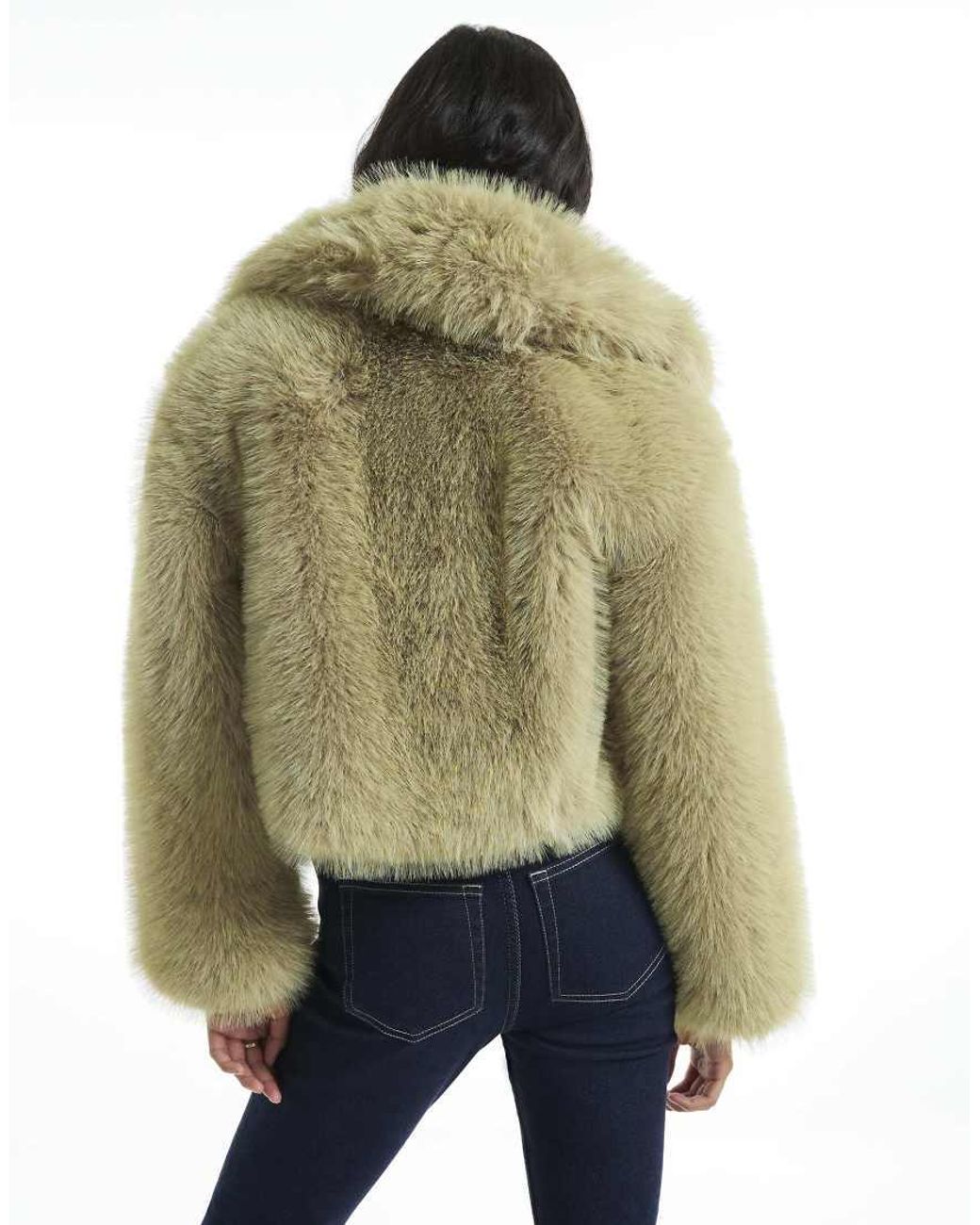 River Island Green Faux Fur Jacket