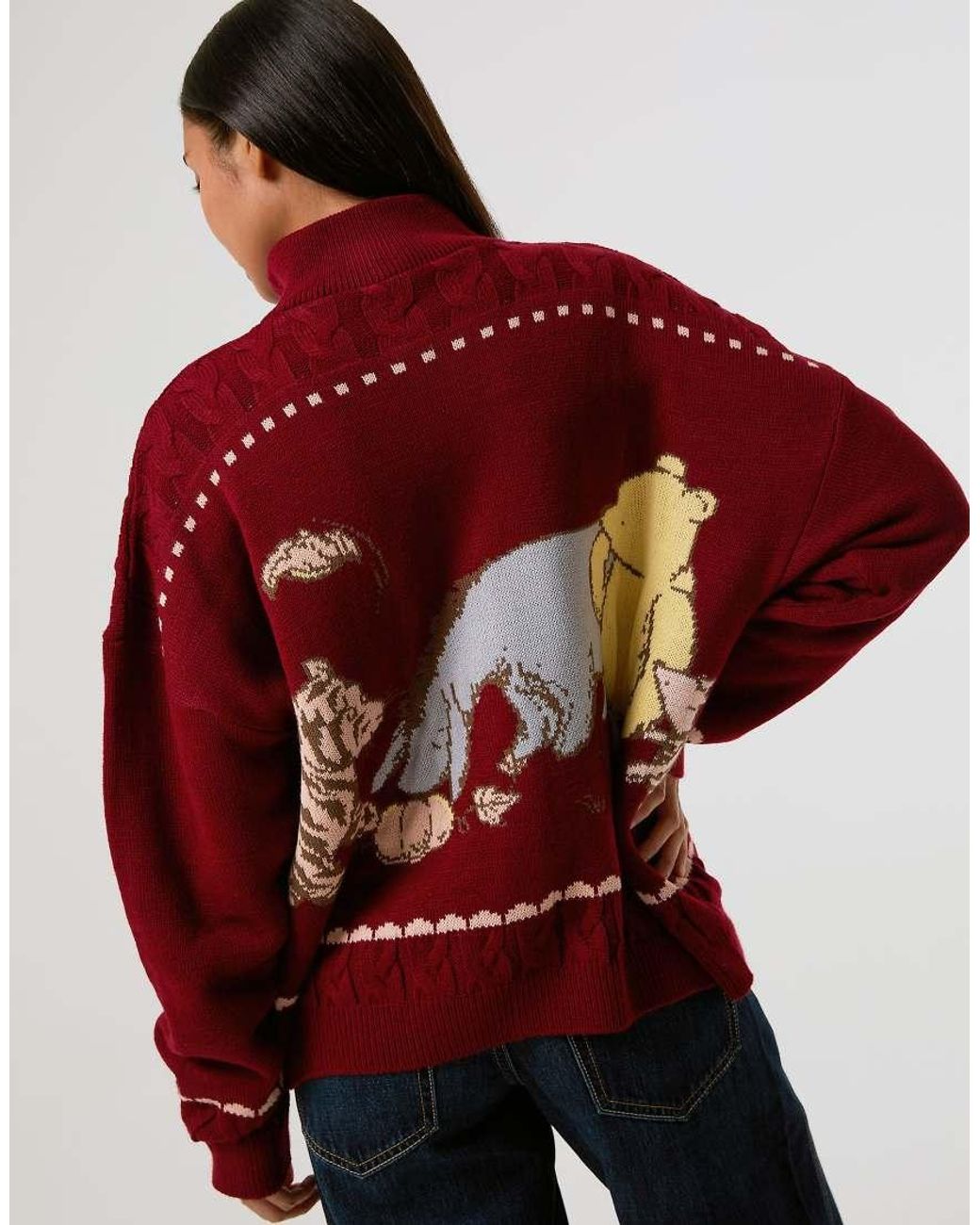 Skinnydip London Red Disney Winnie The Pooh Zip Through Knitted Jumper