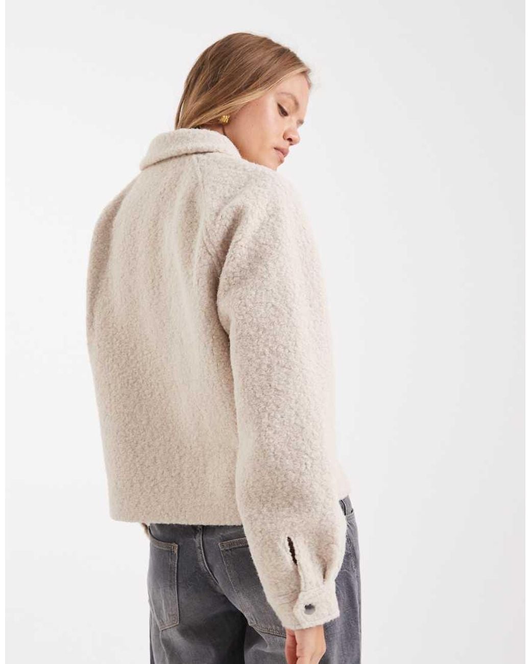 ONLY Natural Zip Thorugh Boucle Jacket