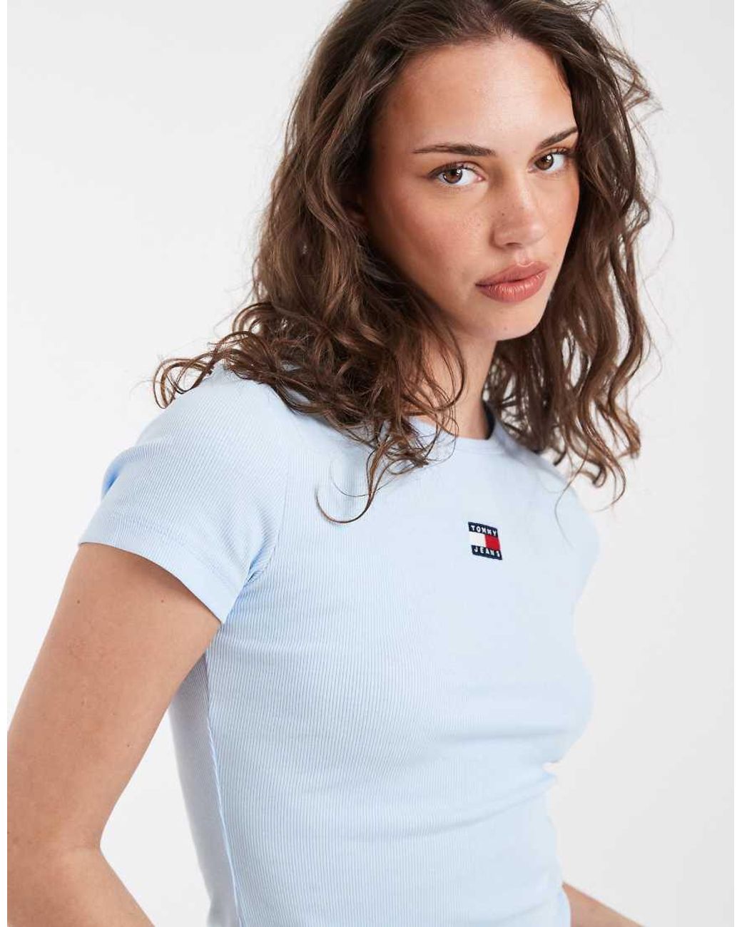 Tommy Hilfiger Blue Badge Logo Slim Fit Rib T-Shirt