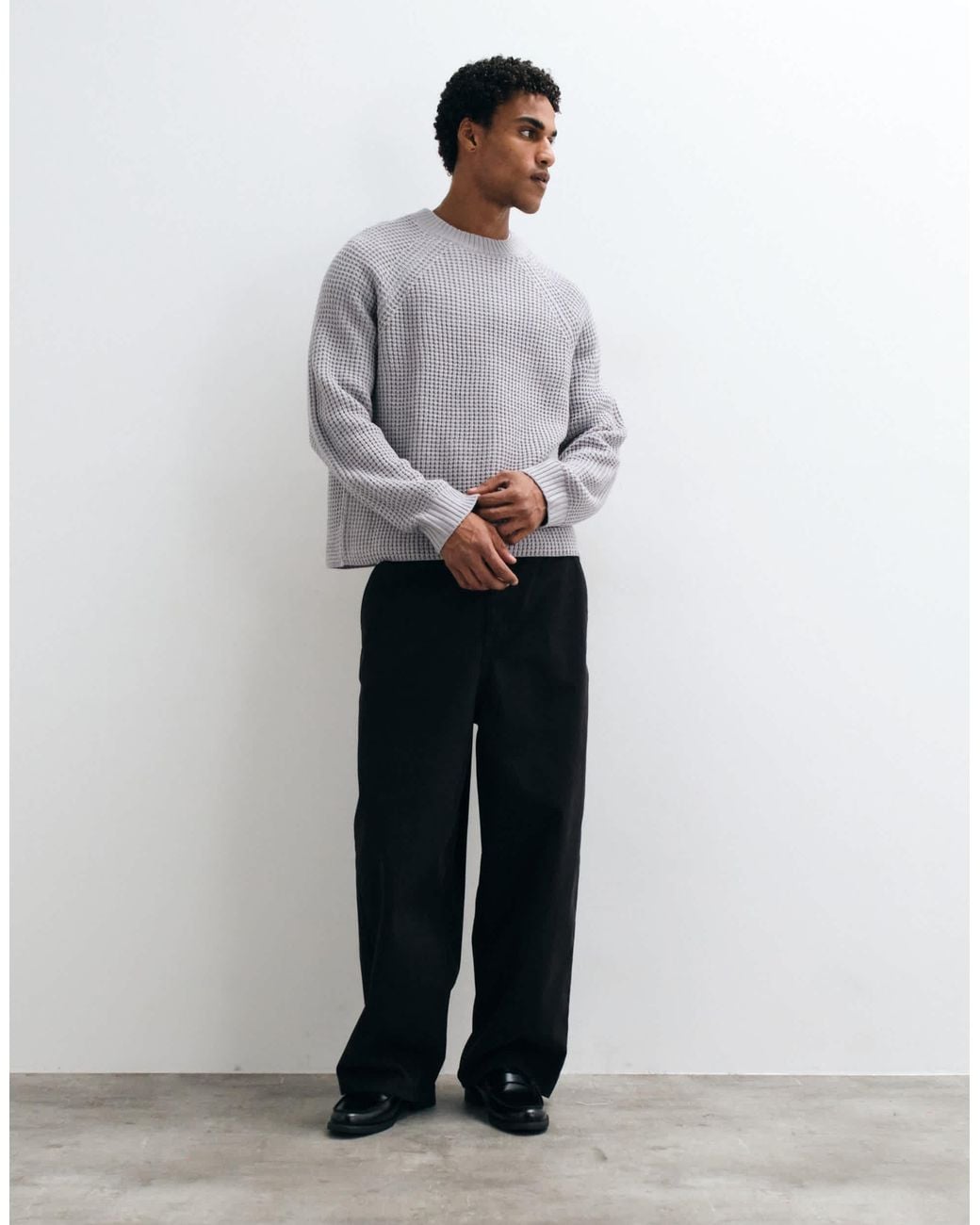 Collusion Gestrickter kastiger pullover in Gray für Herren