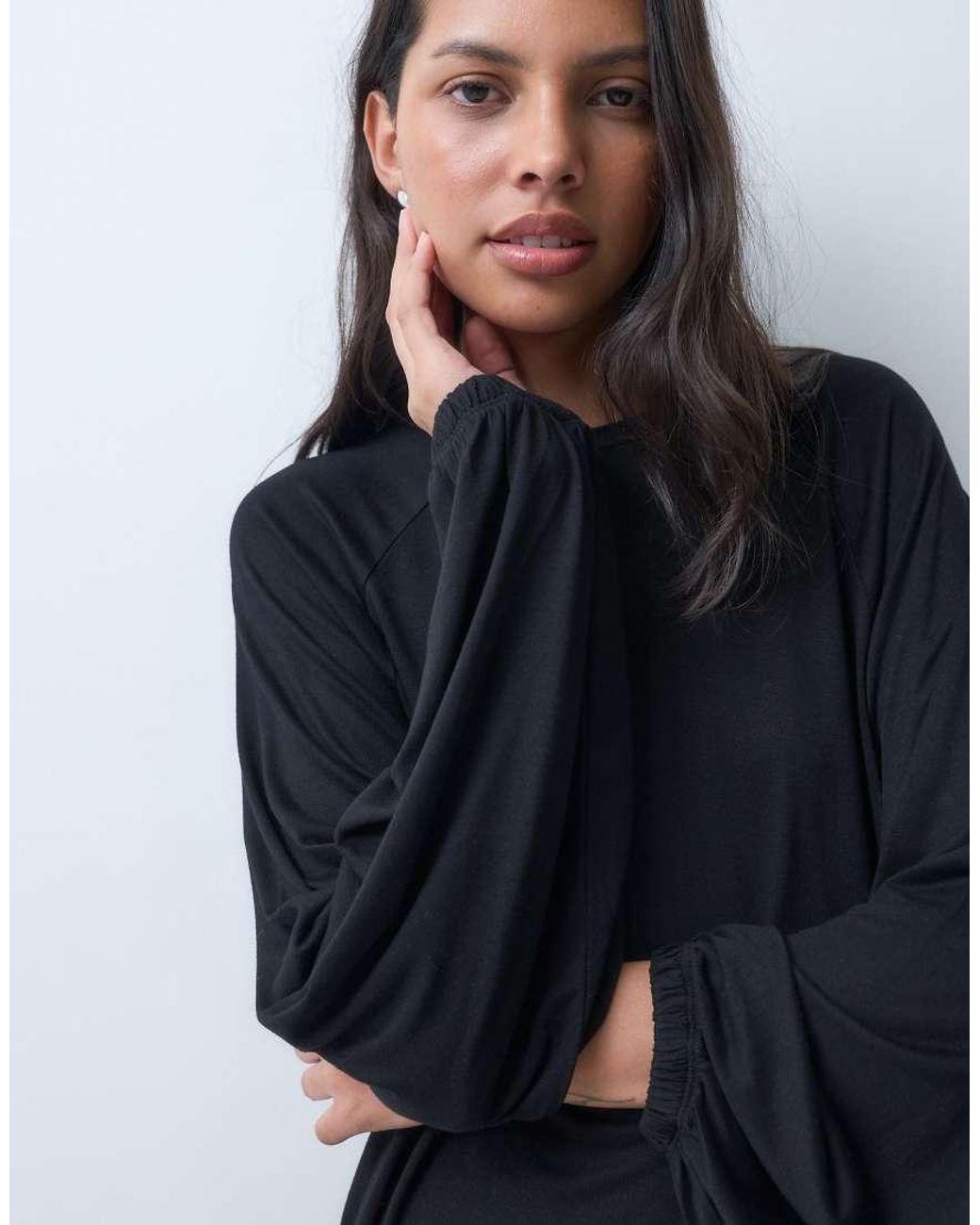 ASOS Blue Balloon Long Sleeve Sleeve Oversized T-Shirt