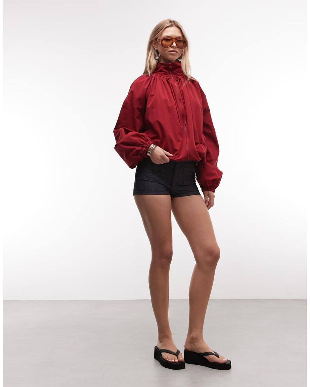 Collusion White Chambray Micro Shorts