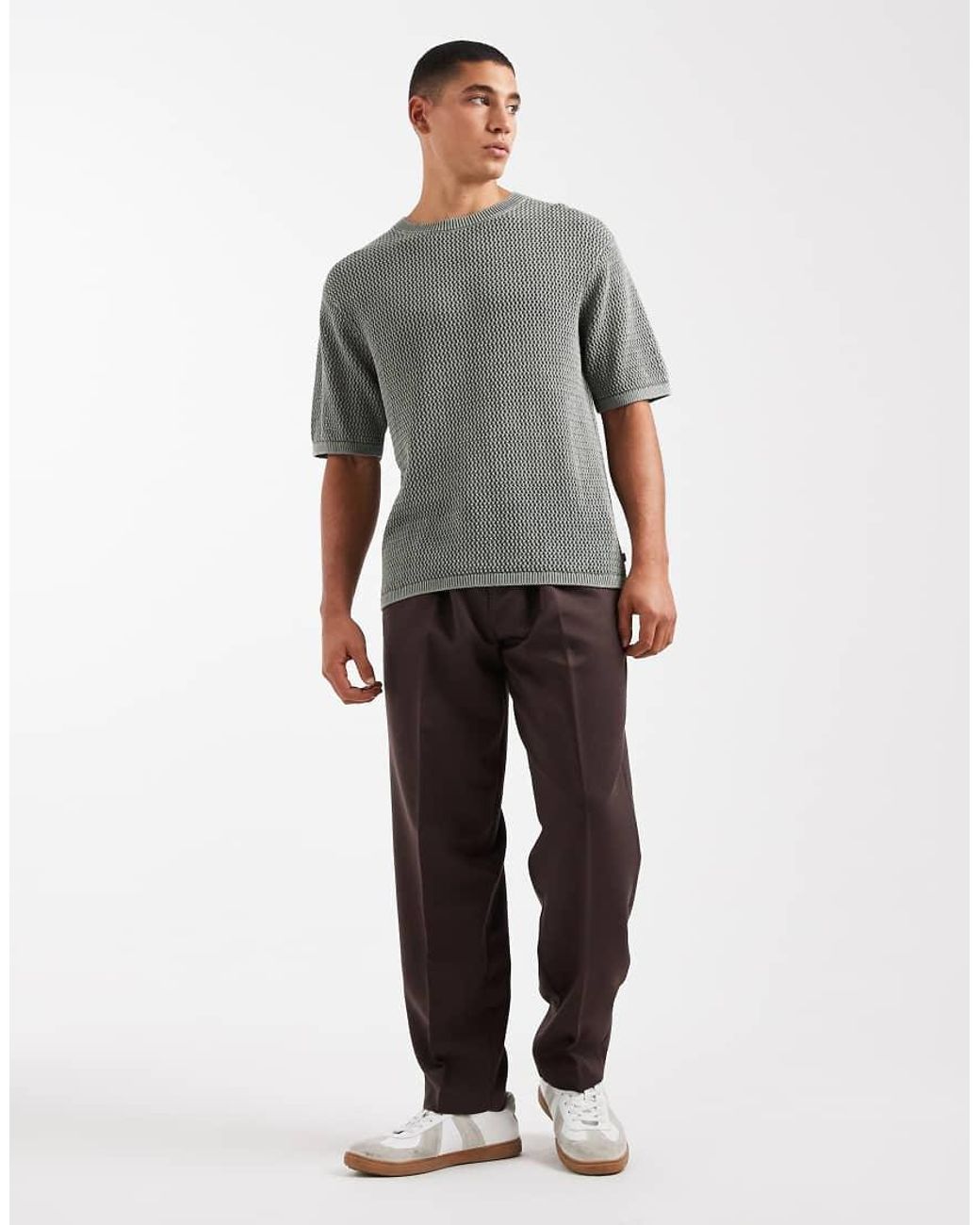 Levi's Gray Stinson Open Knit T-Shirt for men