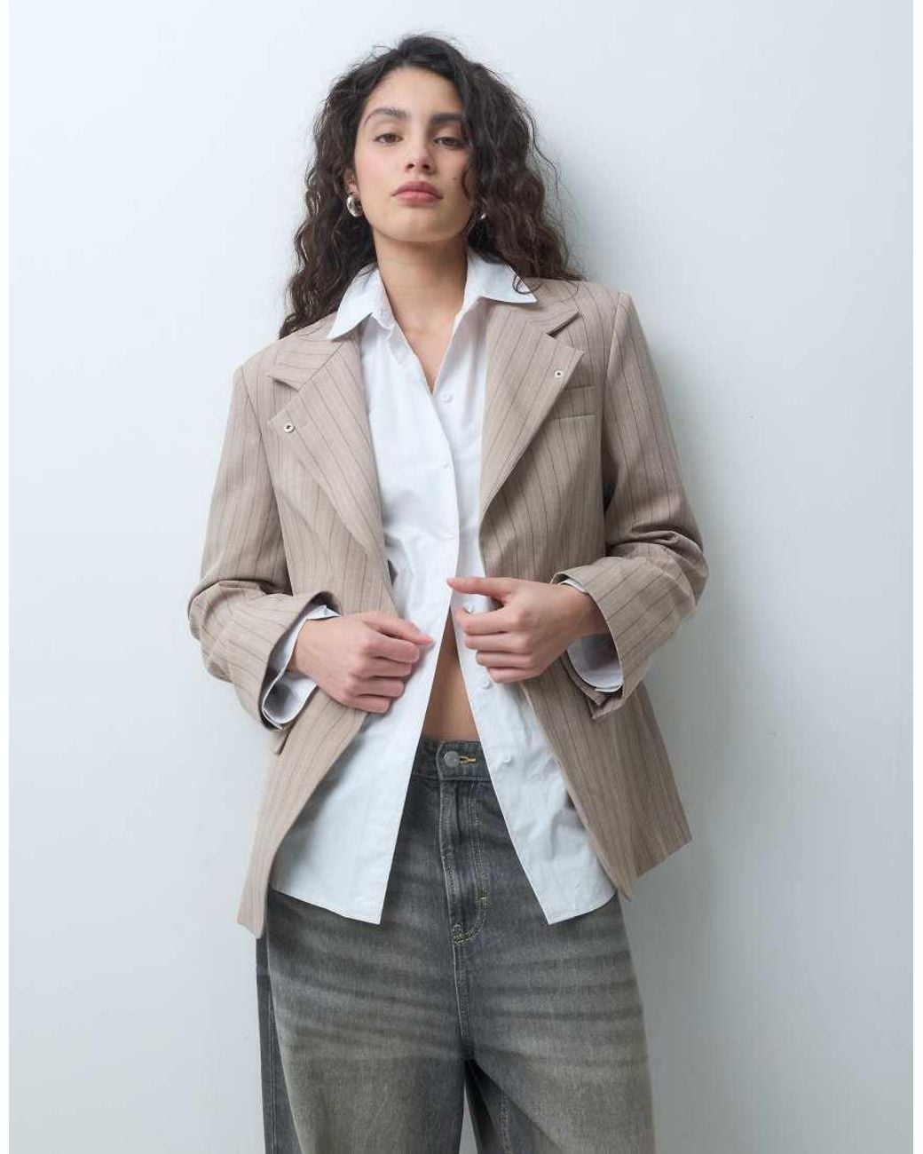 ASOS Brown Tailored Wrap Neck Blazer