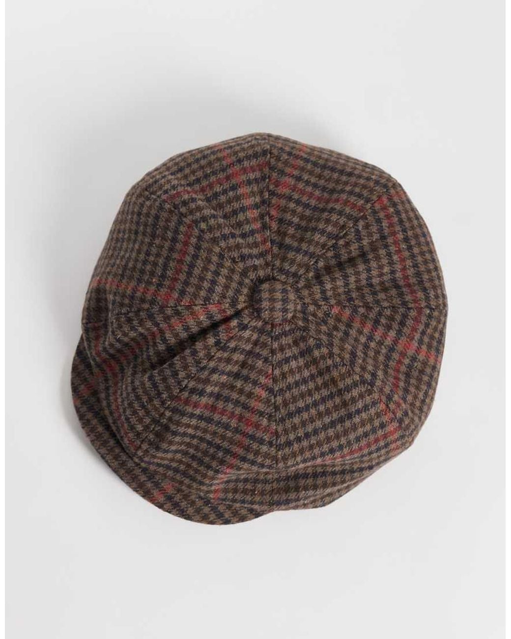 Cappello Baker Boy A Quadri di ASOS in Brown da Uomo
