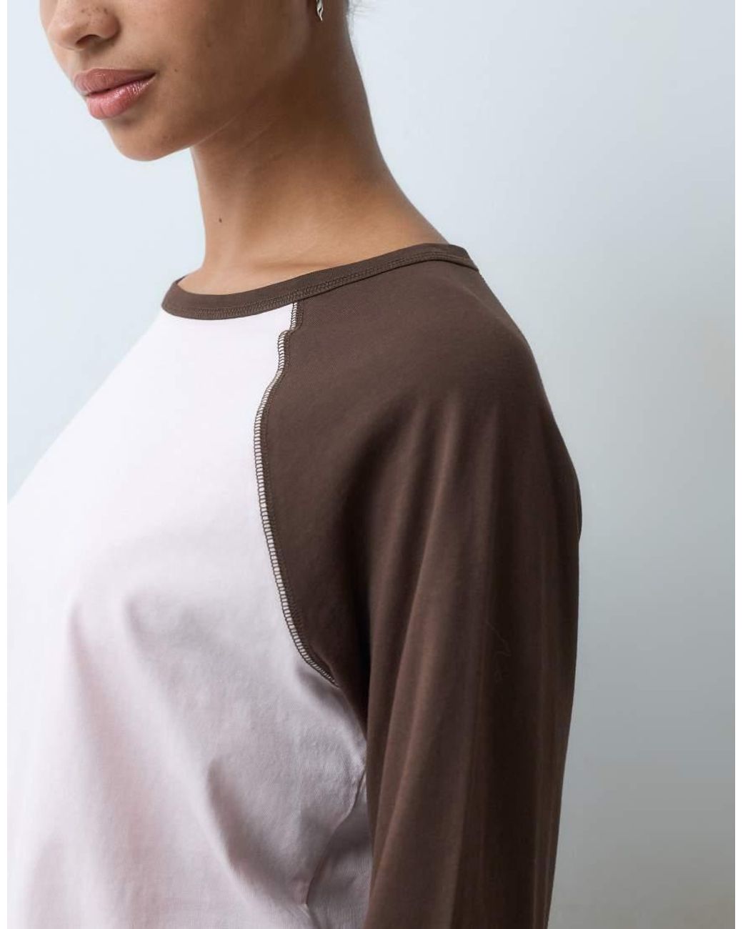 Jdy Gray Raglan Long Sleeve Top