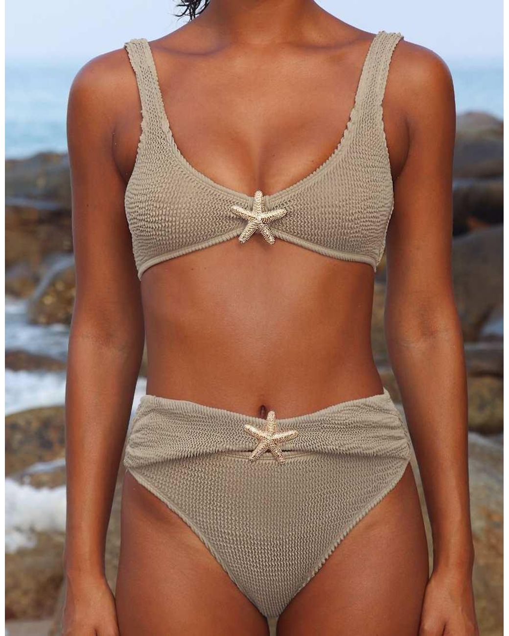 Moda Minx Blue Baylys Scrunch Knot Bikini Top