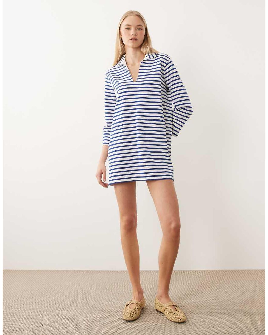 Polo Ralph Lauren Blue Knit Striped Tunic Dress