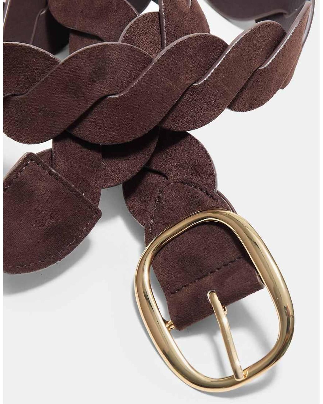 Stradivarius White Large Braided Belt