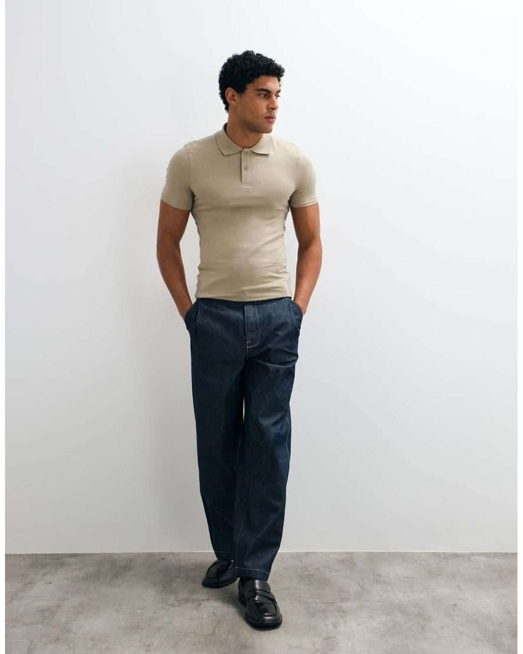 ASOS Natural Muscle Fit Polo for men