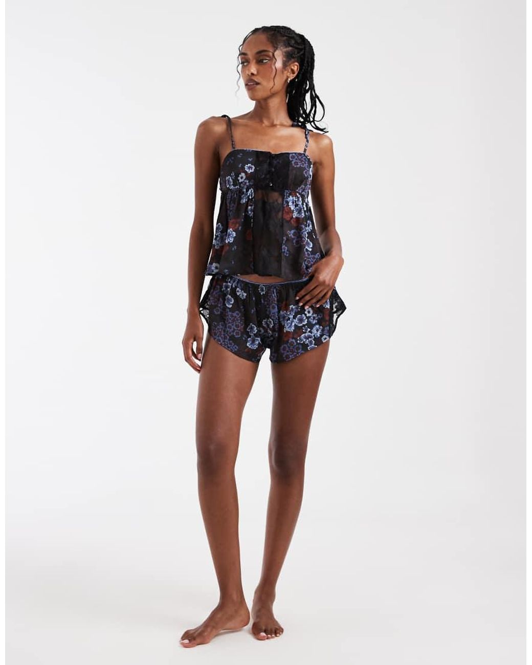 Free People Black 'up At Dawn' Sleep Set