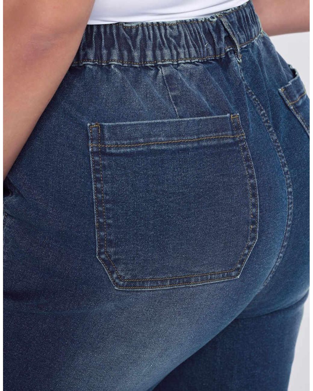 Yours Clothing Blue Stretch Denim Barrel Jeans