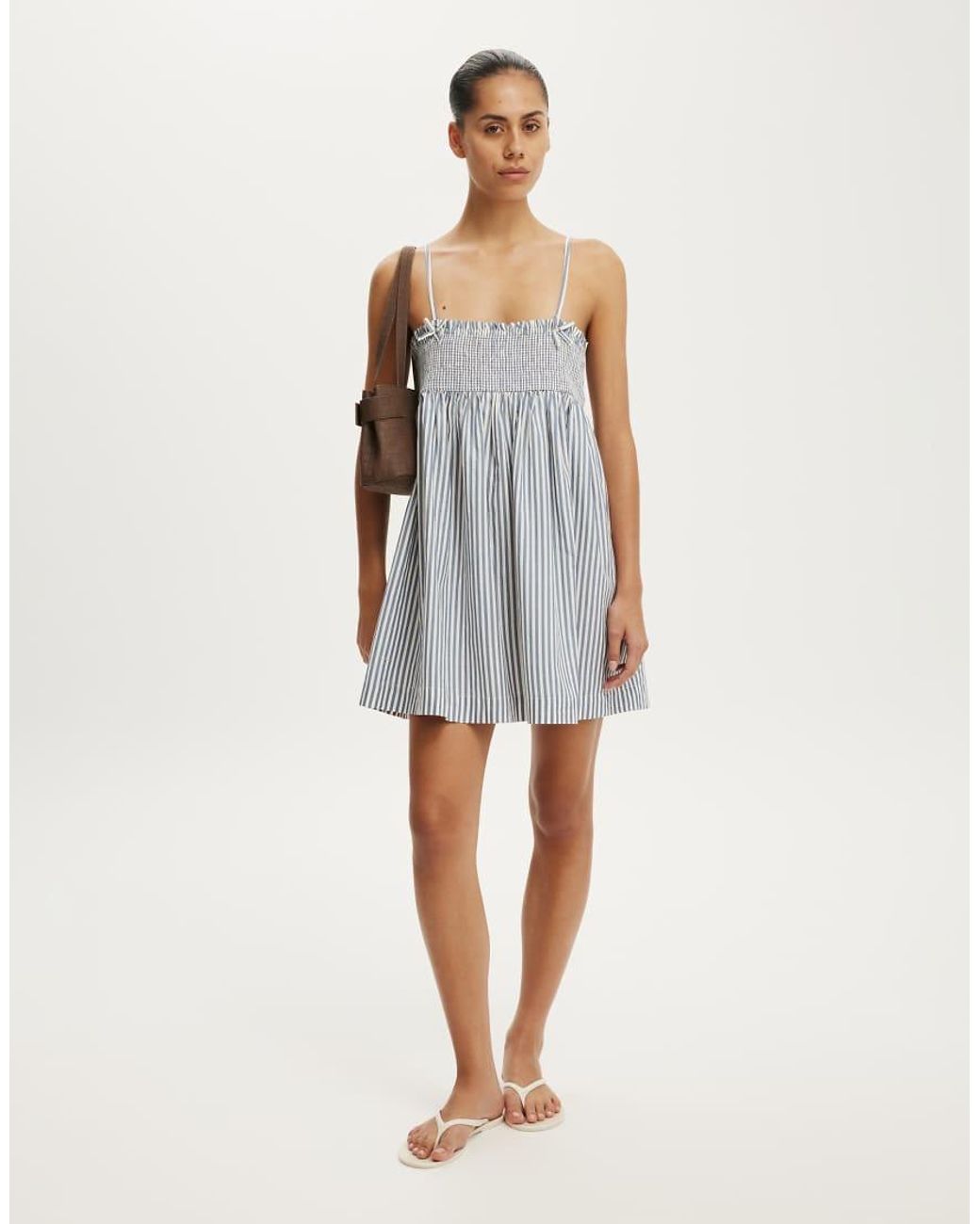 Cotton On Gray Eliza Babydoll Dress