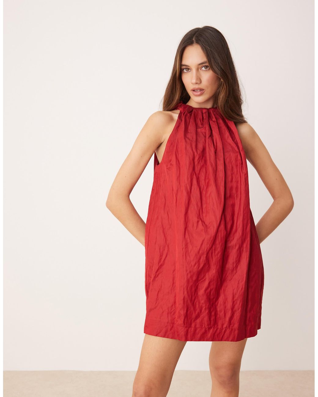 mango capsule collection red dress Mango Capsule asymmetric maxi dress in red