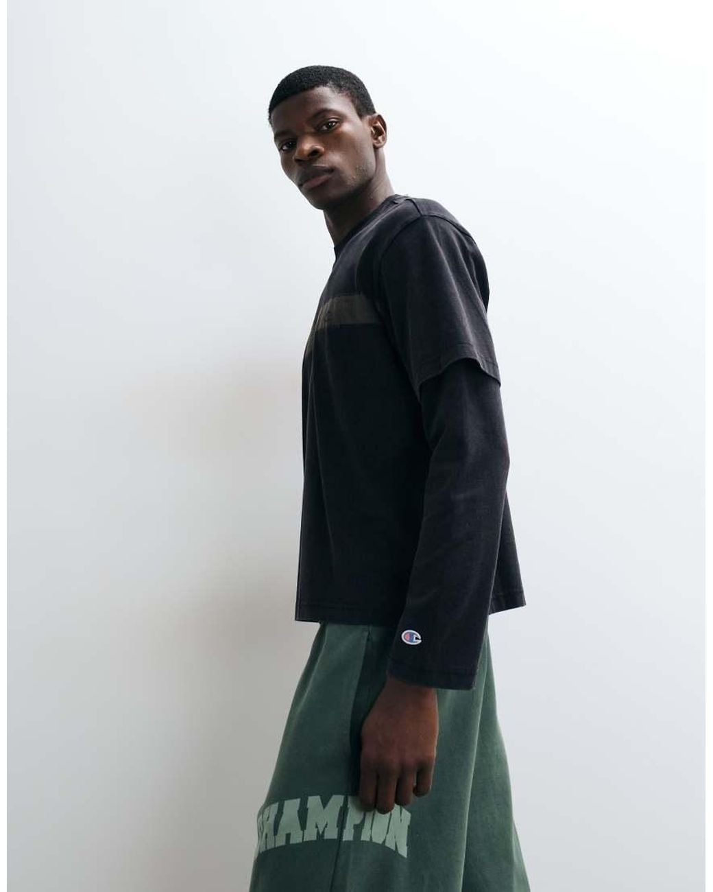 Champion Blue Future Memories Oversized Long Sleeved T-Shirt for men