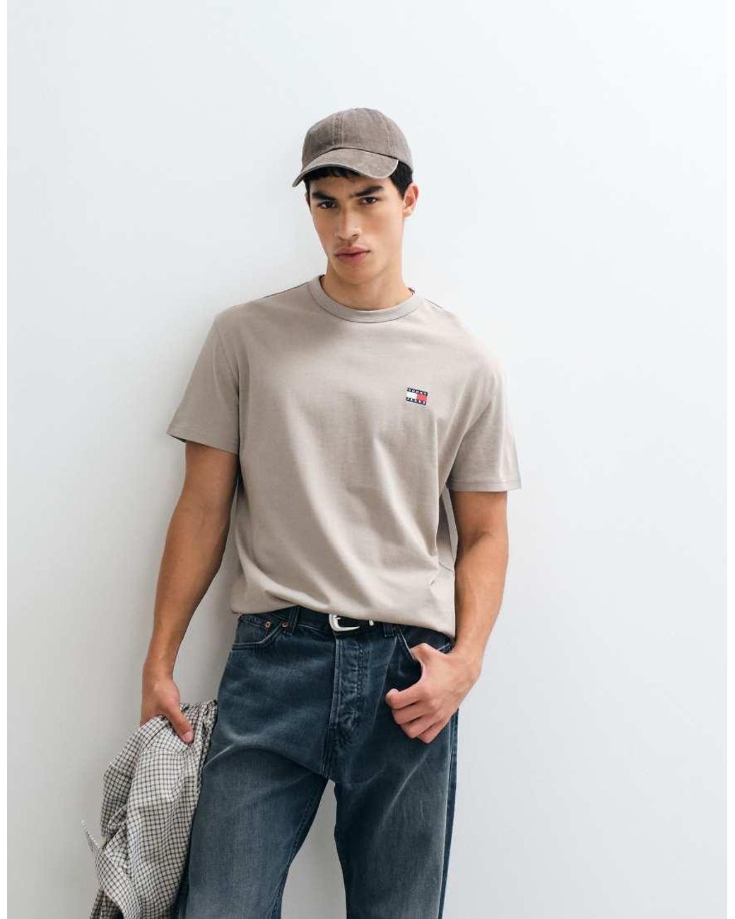 Tommy Hilfiger Gray Badge Logo T-shirt for men