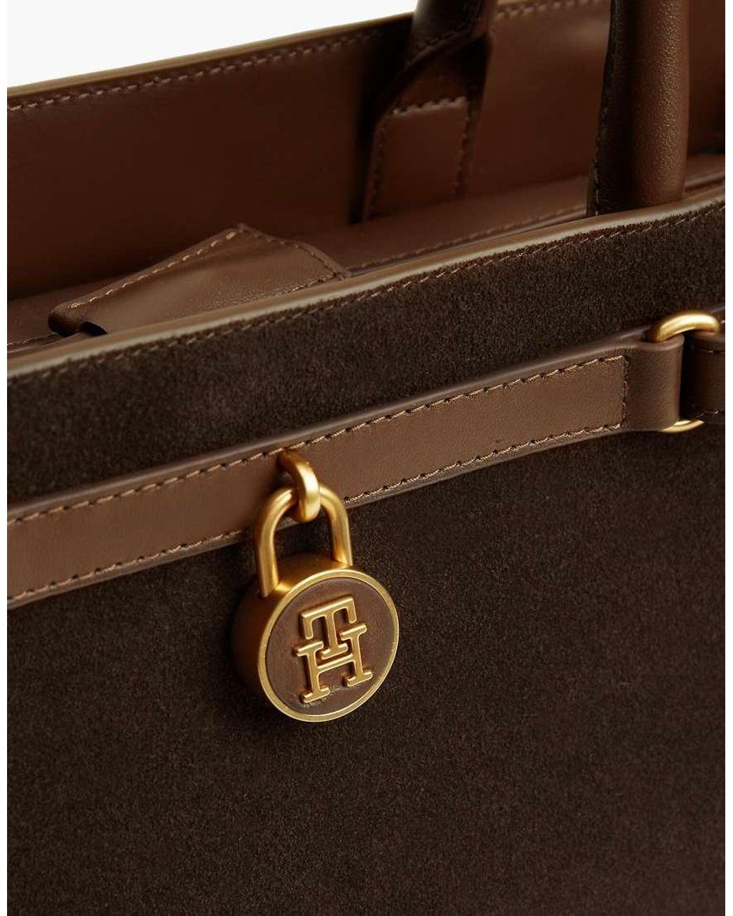 Tommy Hilfiger Brown The American Icon Suede Tote Bag
