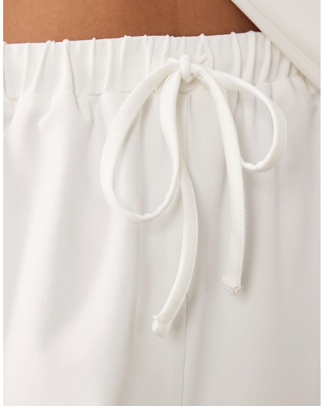 ASOS White Wide Leg Drawstring Shorts