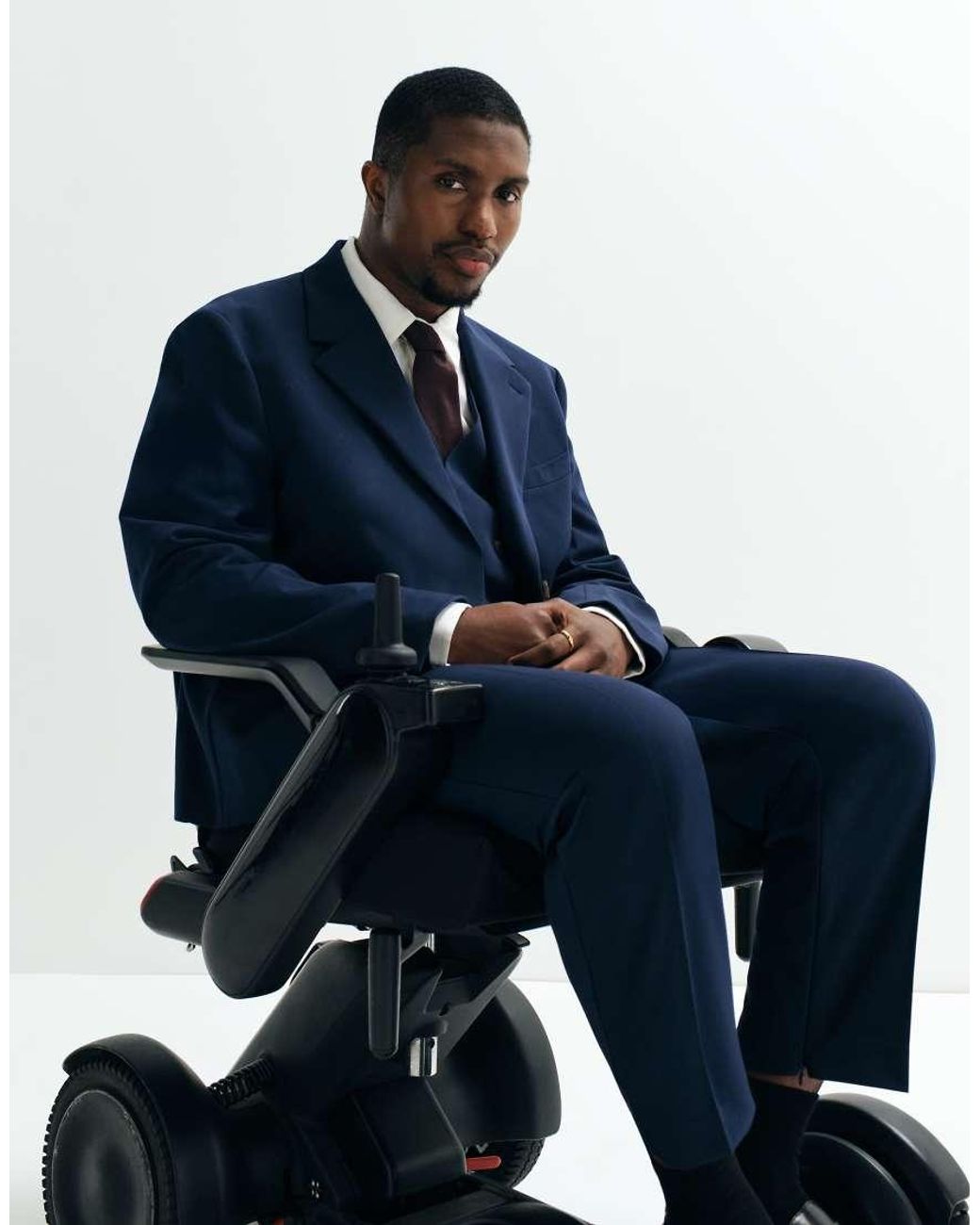 ASOS Blue Asos Adaptive Relaxed Tapered Suit Trousers for men