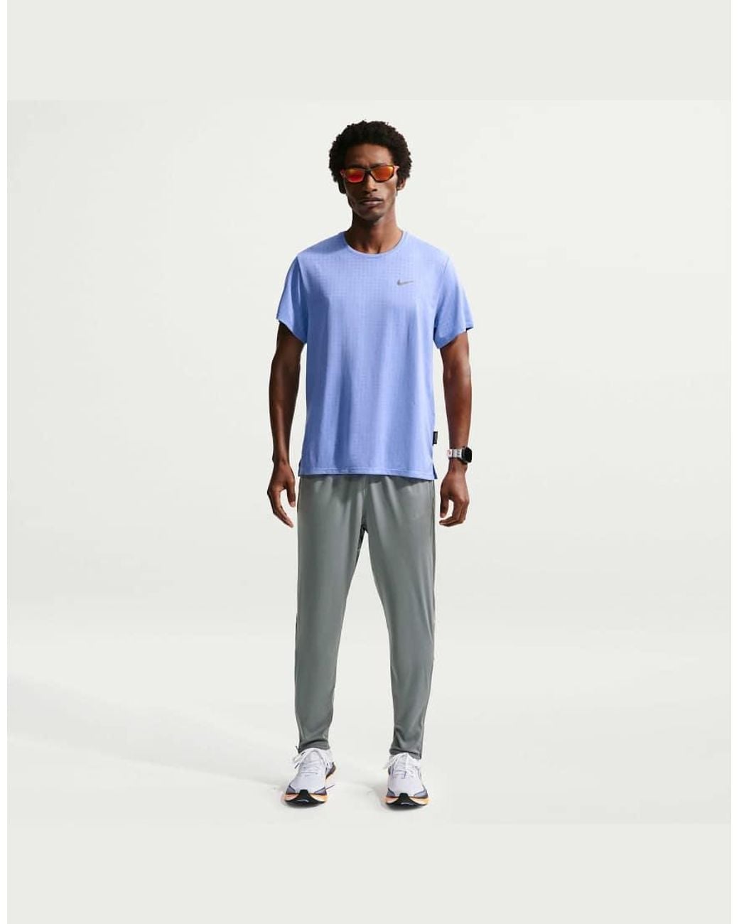 Nike Blue Miler Dri-fit Knit Trousers for men