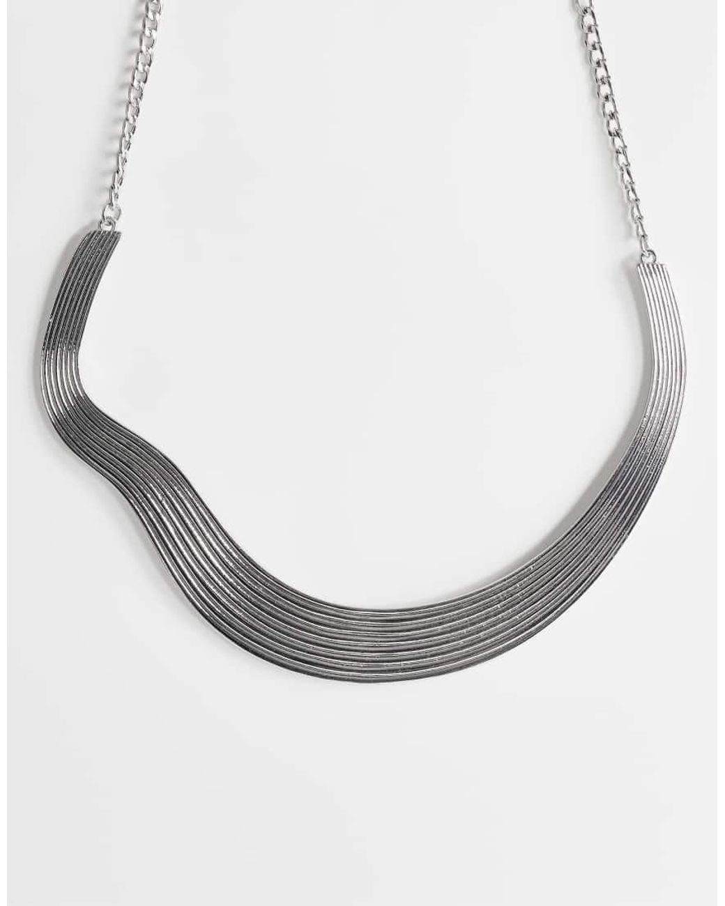 TOPSHOP White Miles Statement Choker Necklace
