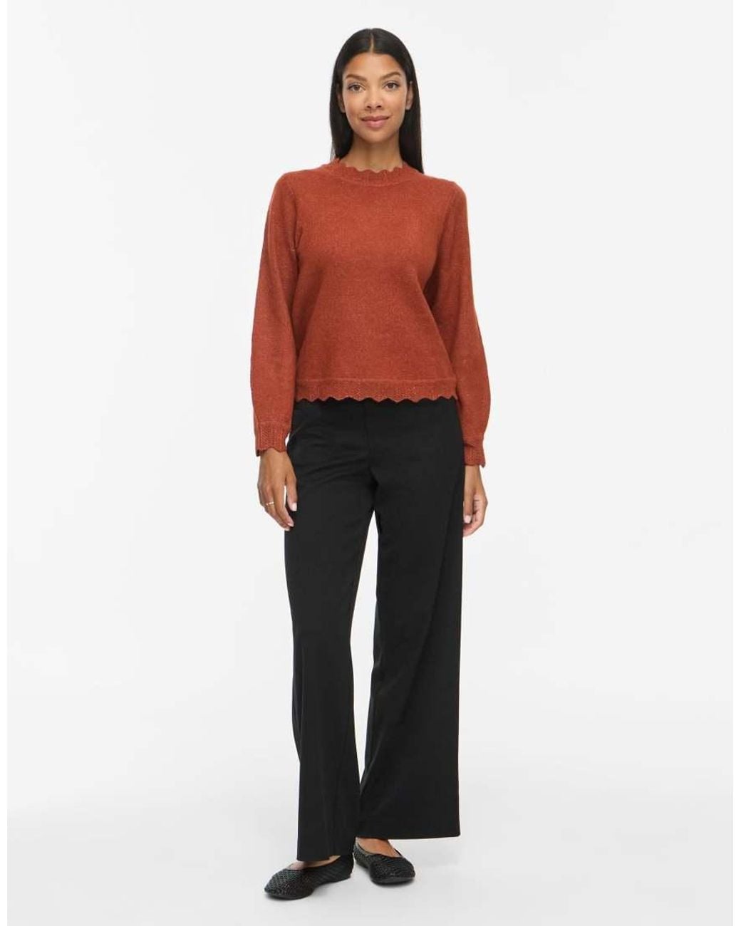 Vila Red Knitted Pullover