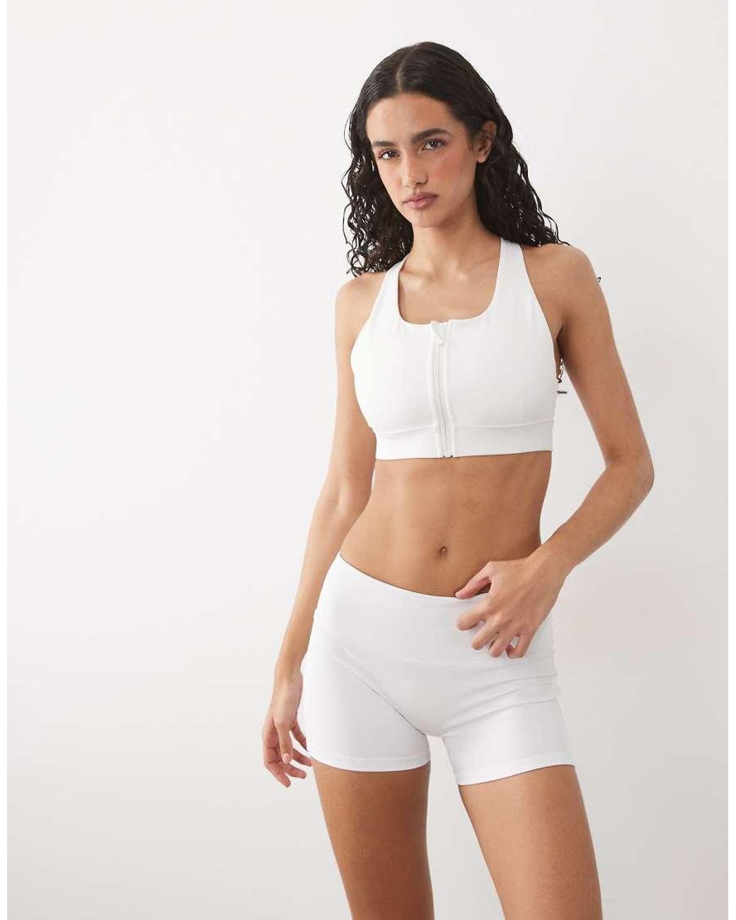 4505 White Active 3 Inch Booty Shorts
