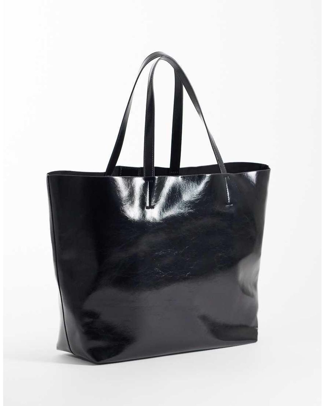 ASOS Black Oversized Bonded Tote Bag