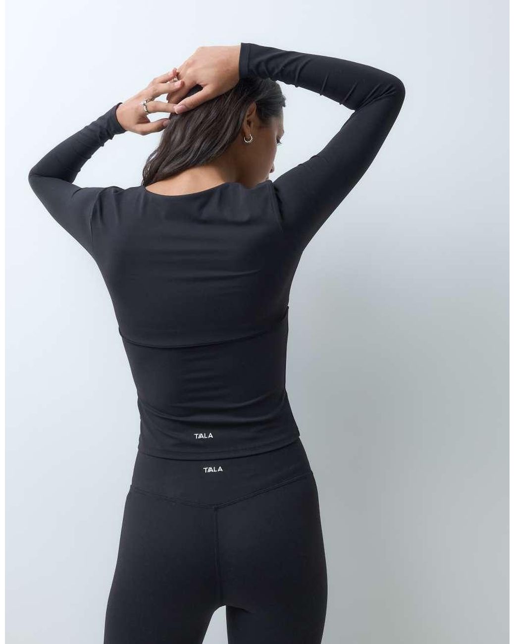 Tala Black Dayflex V Neck Top
