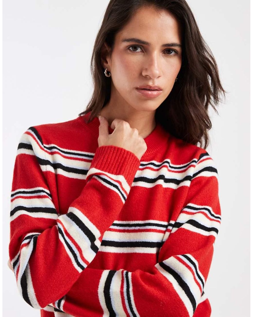 ASOS Red Neat Fit Lightweight Crew Neck Jumper