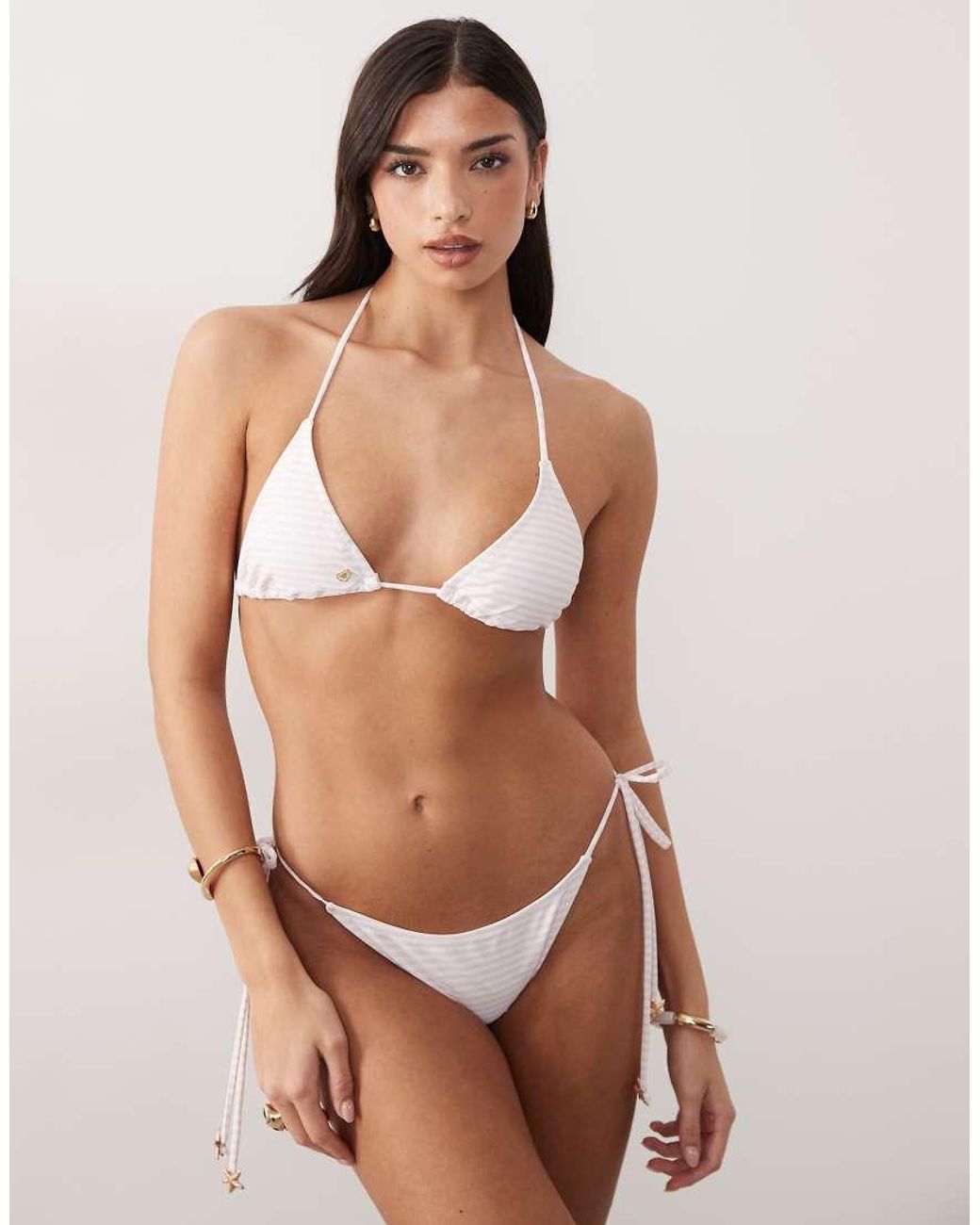Candypants Natural Triangle Bikini Top