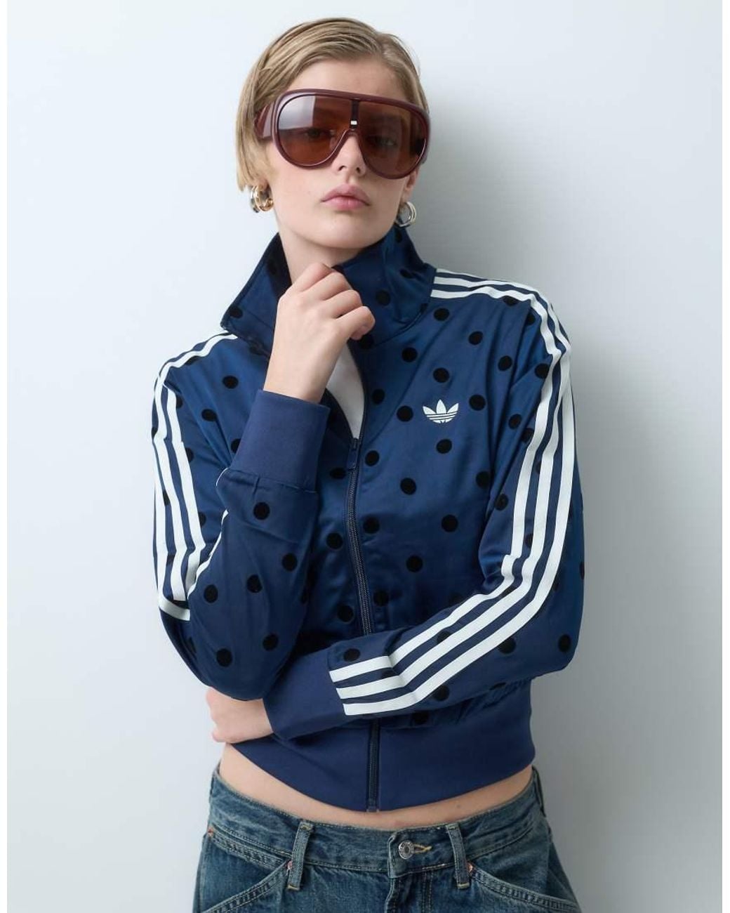 Adidas Originals Blue Satin Track Top