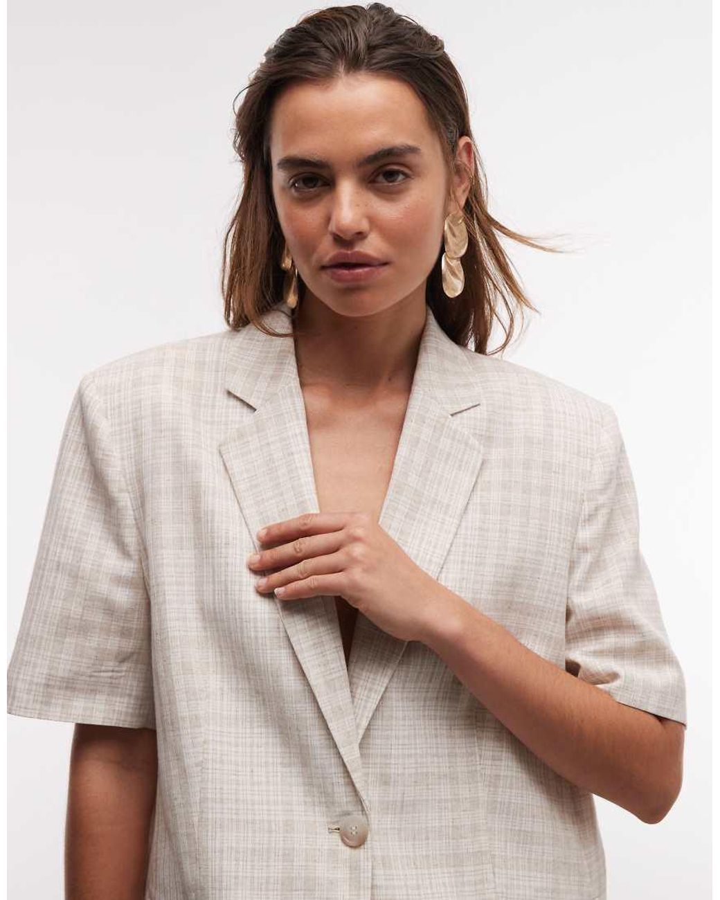 ASOS Natural Shortsleeve Blazer