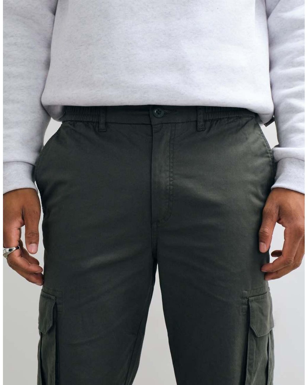 Mango White Teen Straight Cargo Trouser for men