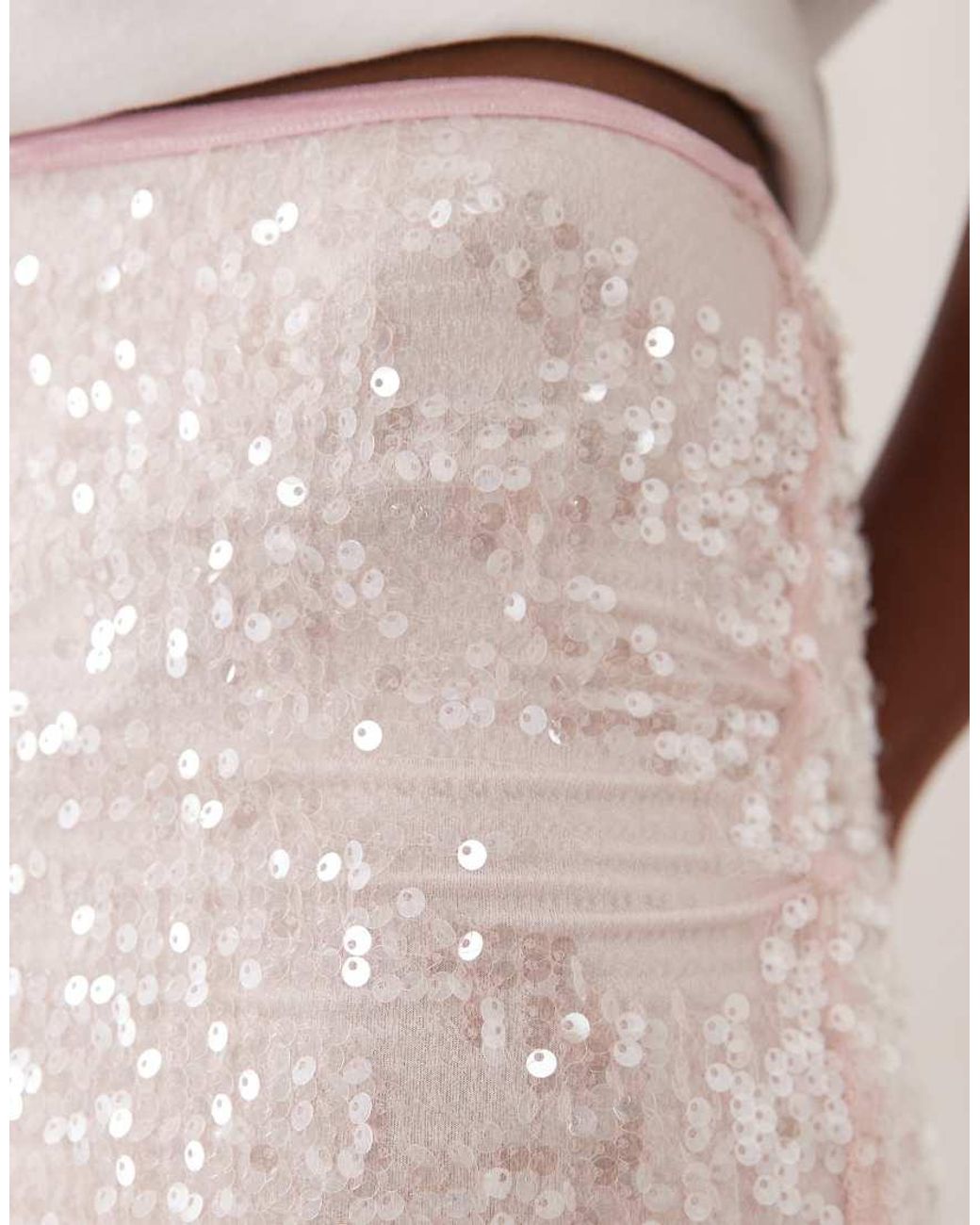 ASOS White Sheer Sequin Hotpant Shorts Co-ord