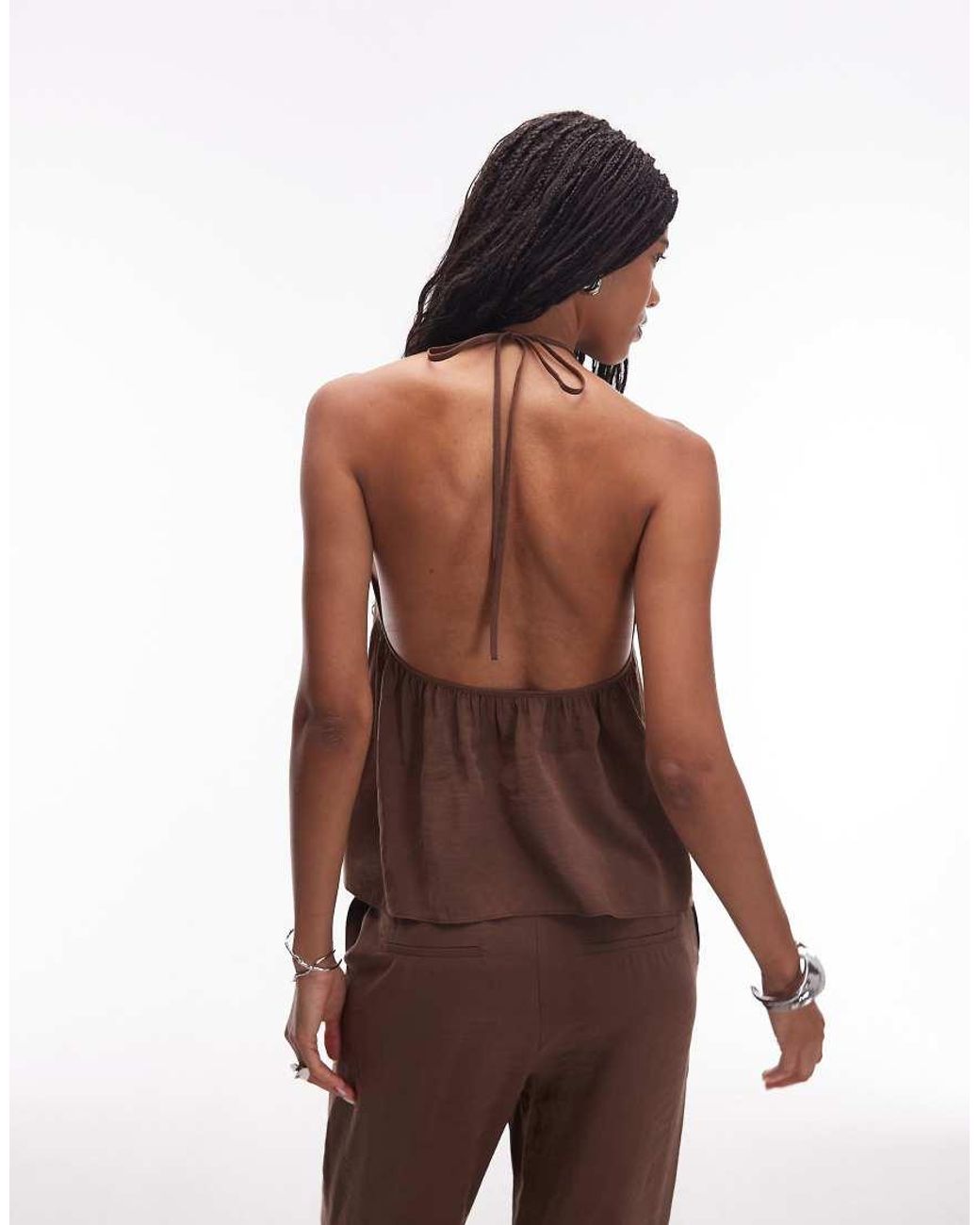 ASOS Brown Modal Halter Top