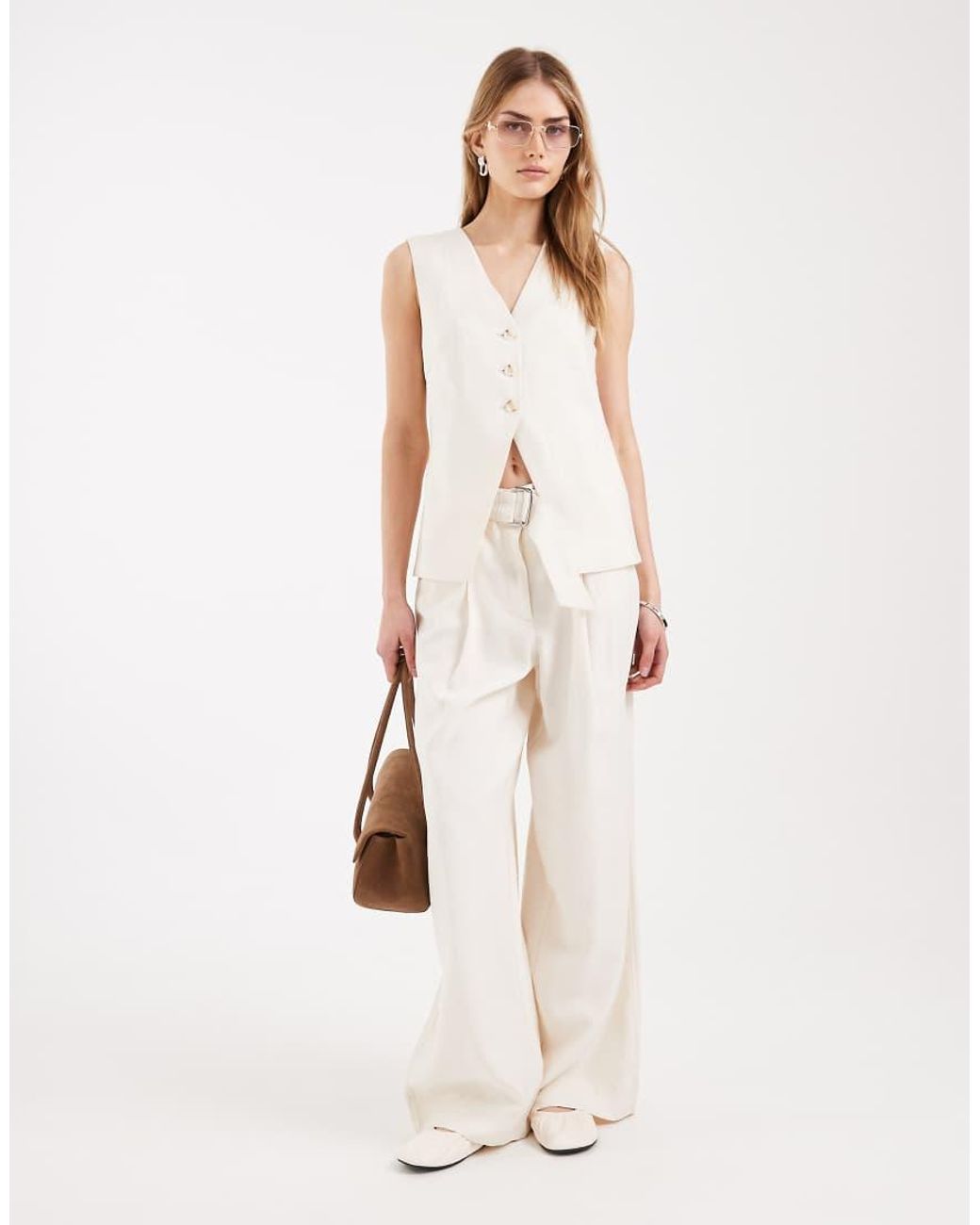 ONLY White Tailored Vest