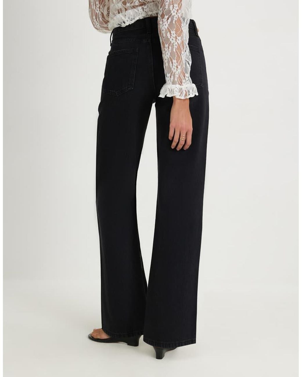 River Island White Relaxed Straight Leg Ripped Jeans