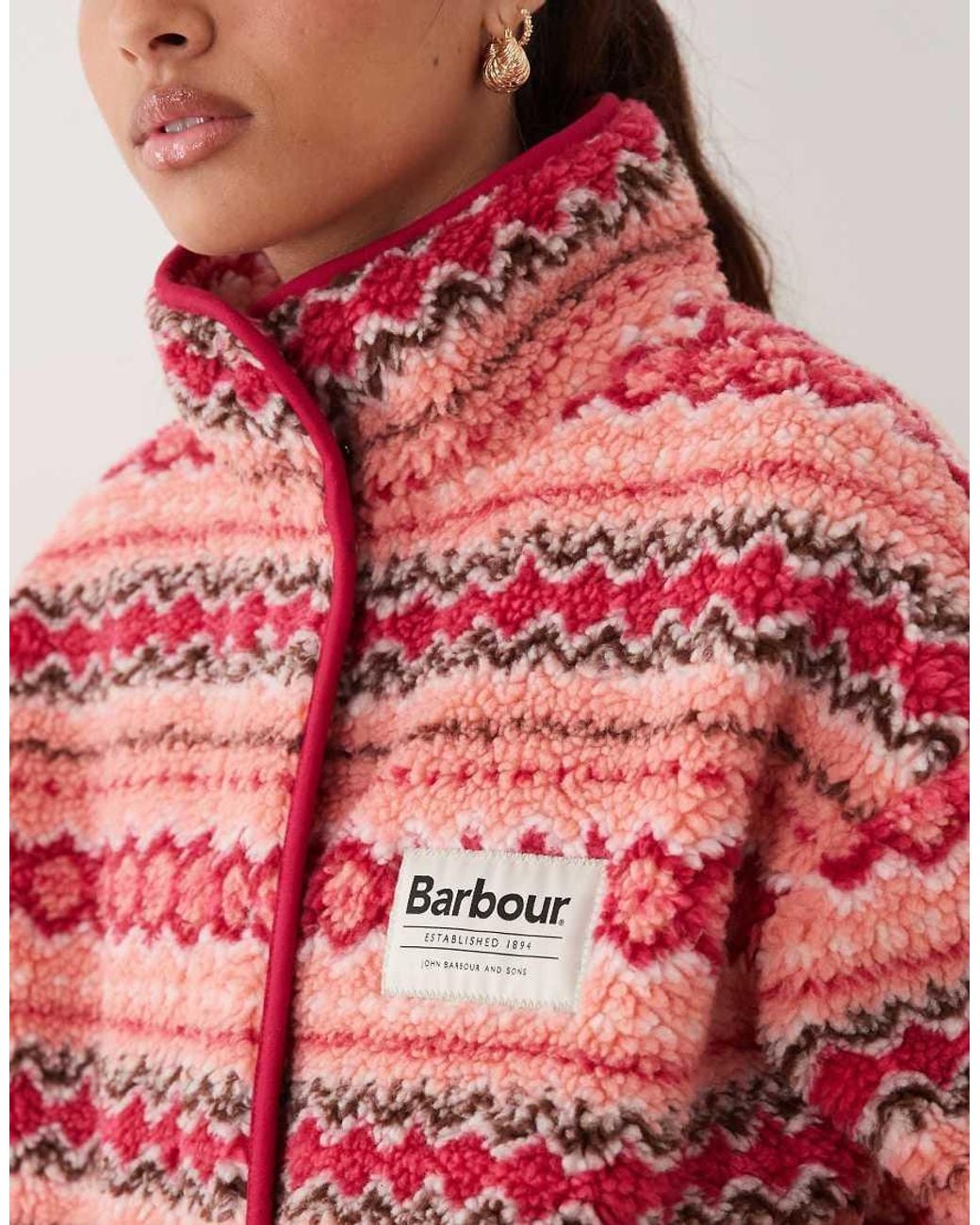 Barbour Red X Asos Exclusive Fairisle Printed Fleece