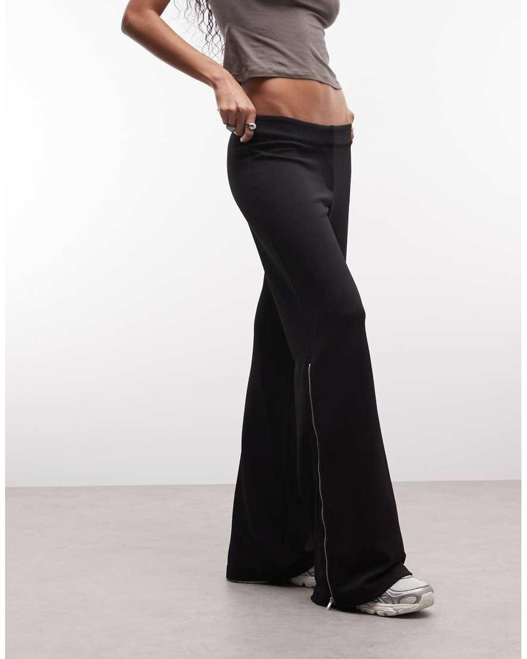 Weekday White Flared Pants With Side Zip Detail