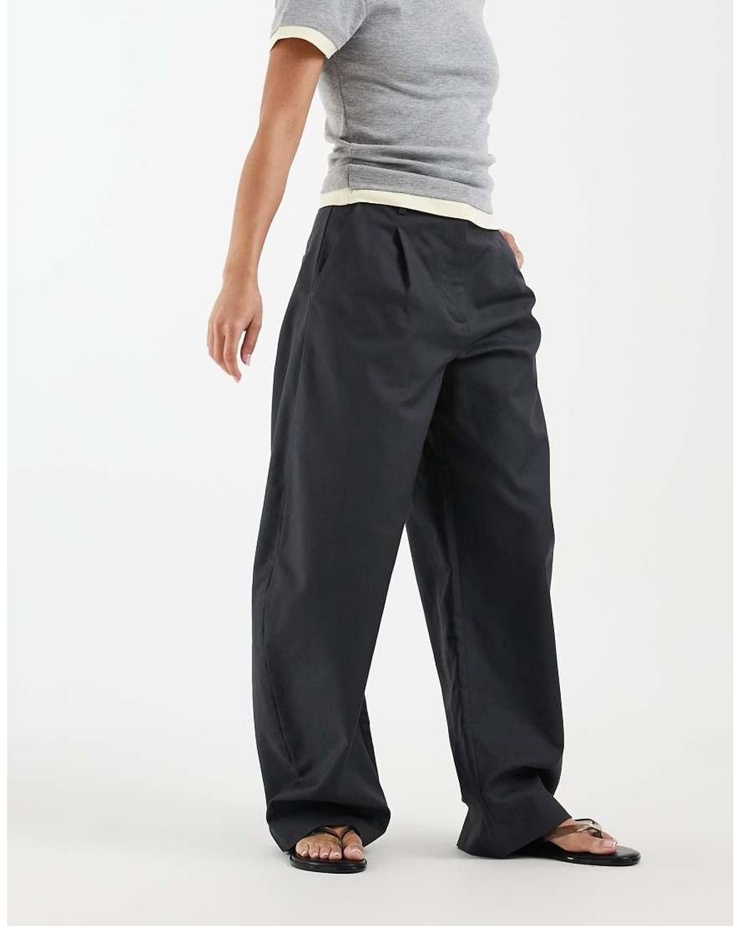 ASOS Multicolor Petite Tailored Barrel Trouser With Pleat Front