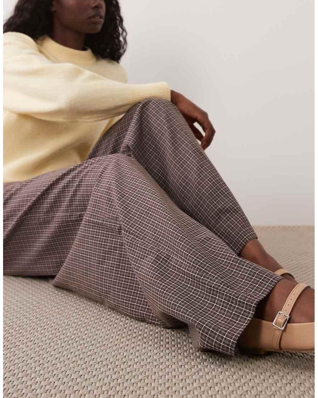 Brave Soul Brown Wide Leg Trousers With Tie Waist Detai