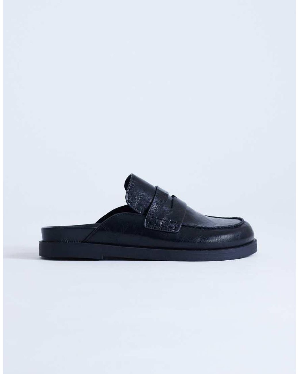 TOPSHOP Blue Addie Real Suede Mule Loafer